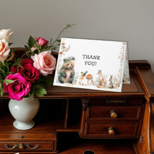 Beer Forest Leuke Dieren Herten Woodland Verjaarda Kaart