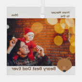 Beer Foto Best Pap Kerstmis Glas Ornament (Achterkant)