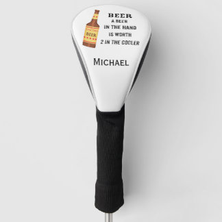 Beer Funny Gezegde Beer in hand Name Persoonlijk Golfheadcover