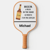 Beer Funny Gezegde Beer in hand Name Persoonlijk Pickleball Paddle (Achterkant)