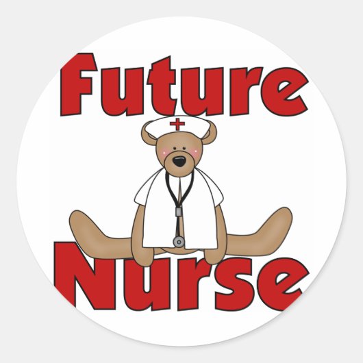 Beer Future Nurse T-shirts en cadeautjes Ronde Sticker (Voorkant)