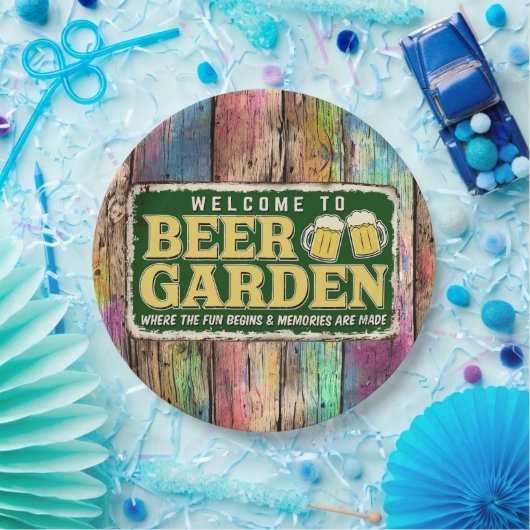 Beer Garden Papieren Bordje (Feest)