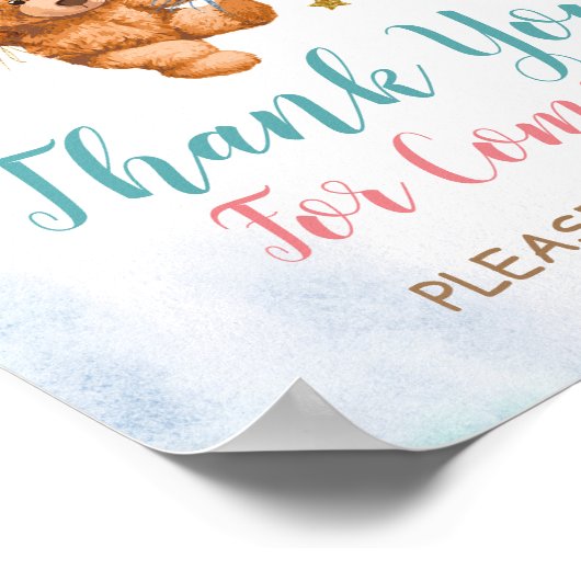 Beer Gender onthullen Hartelijk dank voor uw komst Poster (Hoek)