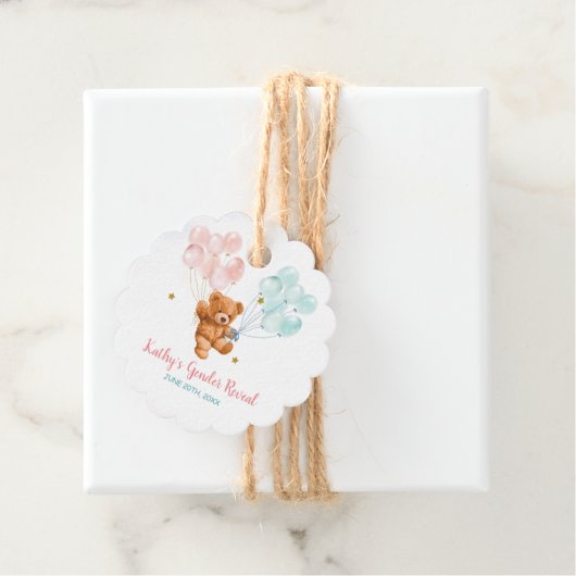 Beer Genderkwesties onthullen roze en blauwe vetoo Bedankjes Labels (In situ)