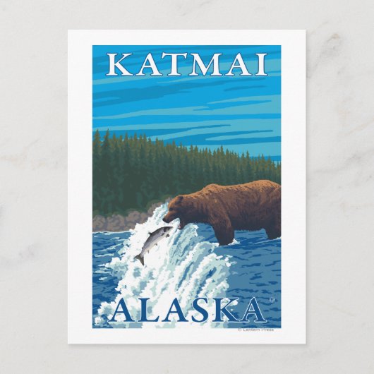 Beer Gevist in de Katmai, Alaska Briefkaart (Voorkant)