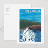 Beer Gevist in de rivier de Copper, Alaska Briefkaart (Voorkant / Achterkant)