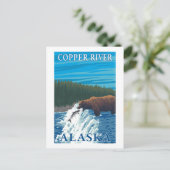 Beer Gevist in de rivier de Copper, Alaska Briefkaart (Staand voorkant)