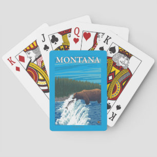 Beer Gevist in de rivier de Montana Pokerkaarten