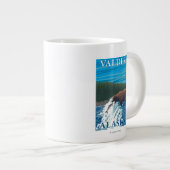 Beer Gevist in de rivier de Valdez, Alaska Jumbo Mok (Voorkant rechts)