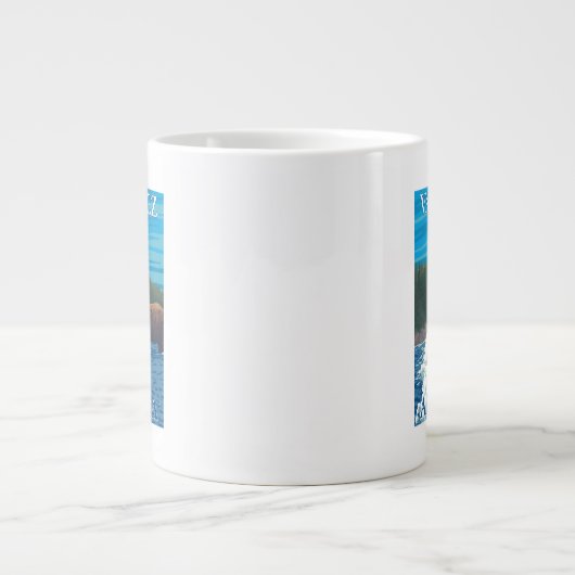 Beer Gevist in de rivier de Valdez, Alaska Jumbo Mok (Voorkant)