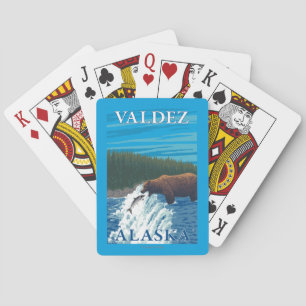Beer Gevist in de rivier de Valdez, Alaska Pokerkaarten