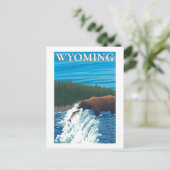 Beer Gevist in de rivier de Wyoming Briefkaart (Staand voorkant)