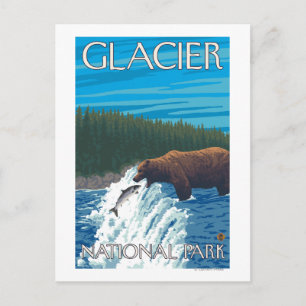 Beer Gevist in het Nationaal Park Glacier, Briefkaart