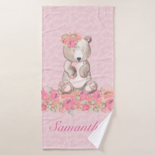 Beer Girls Pink Floral Woodland Badhanddoek