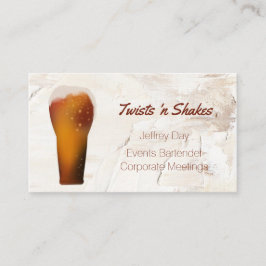 Beer Glass Bartender, Mixologist Business Card Visitekaartje