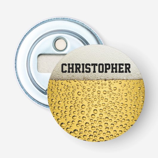 Beer Glass Personaliseren Button Flesopener (Voorkant)