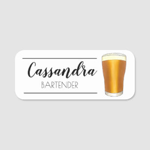 Beer Glass Pint Ale Lager Bar Pub Beverage Drink Naamplaatje