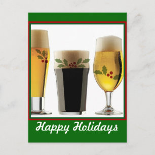 Beer Glasses Holiday Greetings Feestdagenkaart