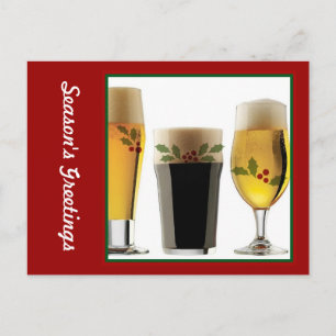 Beer Glasses Holiday Greetings Feestdagenkaart