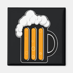 Beer glazen magneet zwart