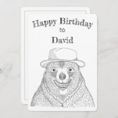 Beer glimlachen / persoonlijke Kaart op de verjaar (Voorkant / Achterkant)