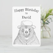 Beer glimlachen / persoonlijke Kaart op de verjaar (Staand voorkant)