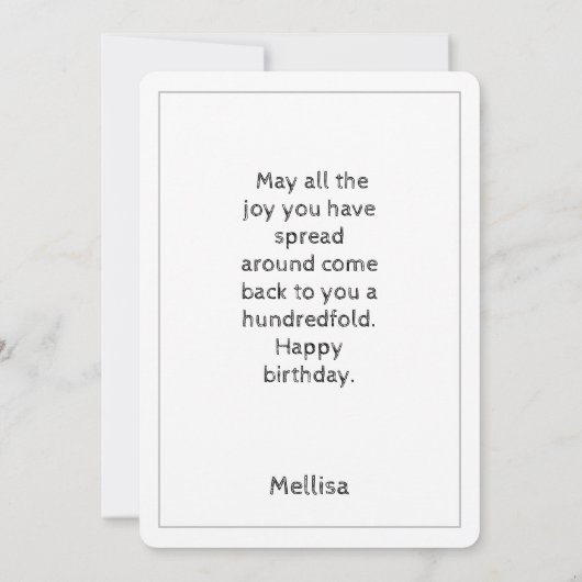 Beer glimlachen / persoonlijke Kaart op de verjaar (Achterkant)