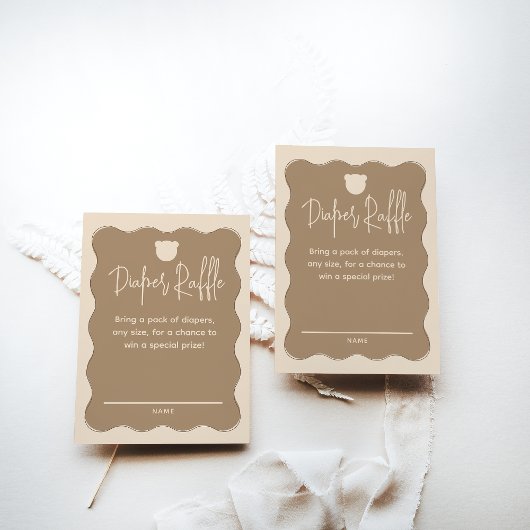 Beer golvend Lijst luier raffle eenvoudig Baby sho Informatiekaartje