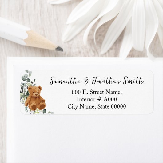Beer Greenery Baby shower Return Address Label (Insitu)
