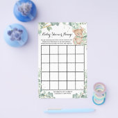 Beer Greenery Gold Baby shower Bingo Game Card Flyer (Enkel)