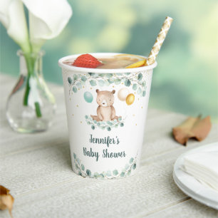Beer Greenery Gold Gender Neutral Baby shower Papieren Bekers