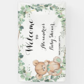 Beer Greenery Gold Welcome Baby shower Banner (Verticaal)