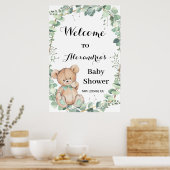Beer Greenery Gold Welcome Baby shower Poster (Keuken)