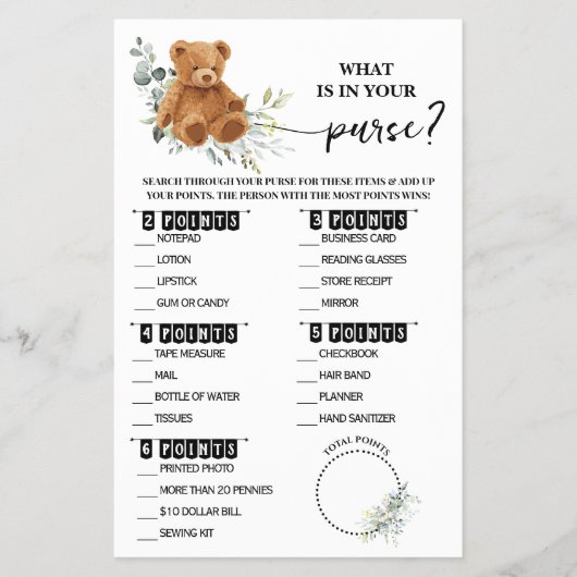 Beer Greenery Wat zit er in jouw Tas Douchekaart Flyer (Voorkant)