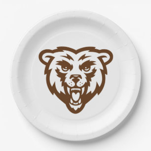 Beer Grizzly Brown Rustic Woodland Folk Animals Papieren Bordje