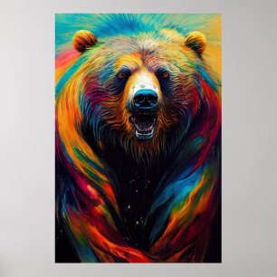 Beer Grizzly Dier Ontdekking Avontuur Natuur PLA Poster