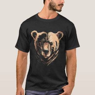 Beer grizzly gezichtje naar hoofd kijken t-shirt