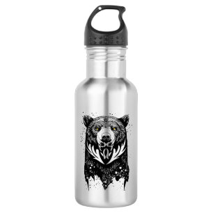 Beer Grizzly Wild Animal Natuur Illustratie Art Waterfles