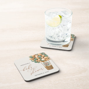 Beer, groene ballonnen, heteluchtballon, Baby show Bier Onderzetter