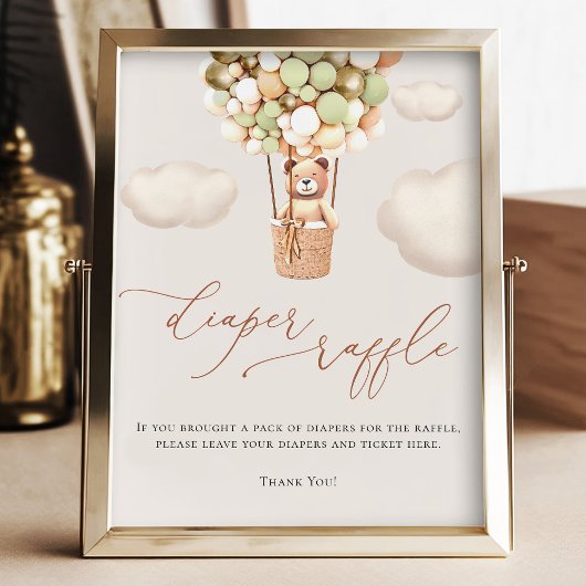 Beer Groene gouden ballonnen Luidere Raffle Sign Foto Afdruk