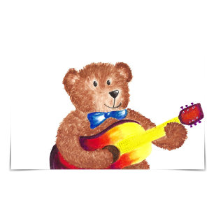 Beer Guitar Waterverf Kaart