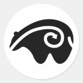 beer hartlijn ronde sticker (Voorkant)