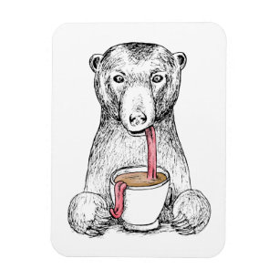 Beer heeft koffie nodig Illustratie ontwerp Magneet