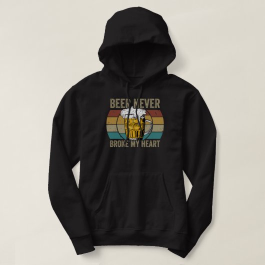 Beer heeft nooit mijn hart gebroken hoodie (Design voorkant)