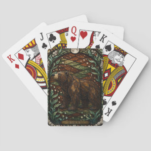 Beer Herfst Hout Illumina Glas in Lood Pokerkaarten