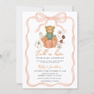 Beer Herfst in Love Bow Pumpkin Baby shower Kaart