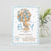 Beer Het is een Boy Blue Baby shower Kaart (Staand voorkant)
