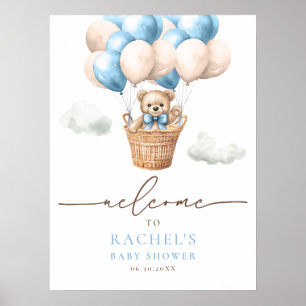 Beer Hete Luchtballon Baby Boy Shower Welkom Poster