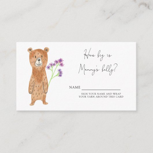 Beer Hoe groot is mama's buik? Informatiekaartje (Voorkant)