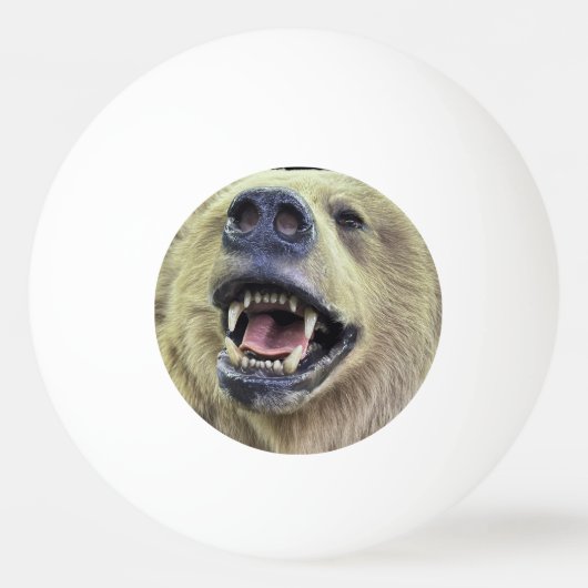 Beer hoofd gezicht ontwerp met glimlach pingpongballen (Voorkant)